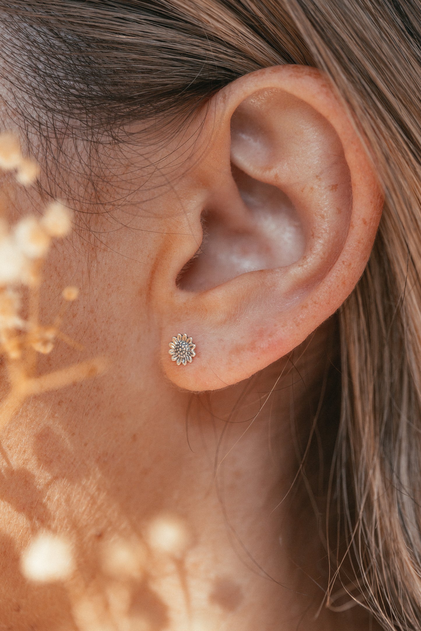 Dainty Sunflower Studs