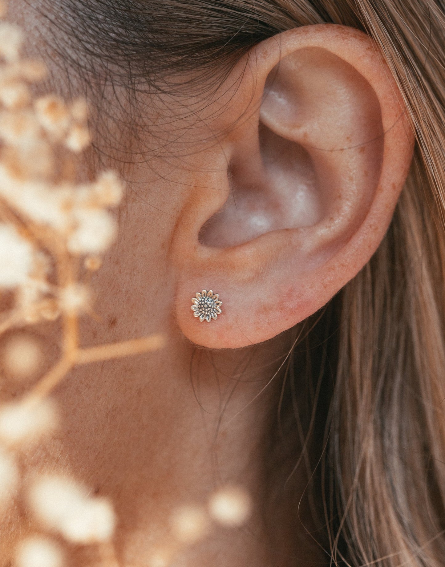 Dainty Sunflower Studs