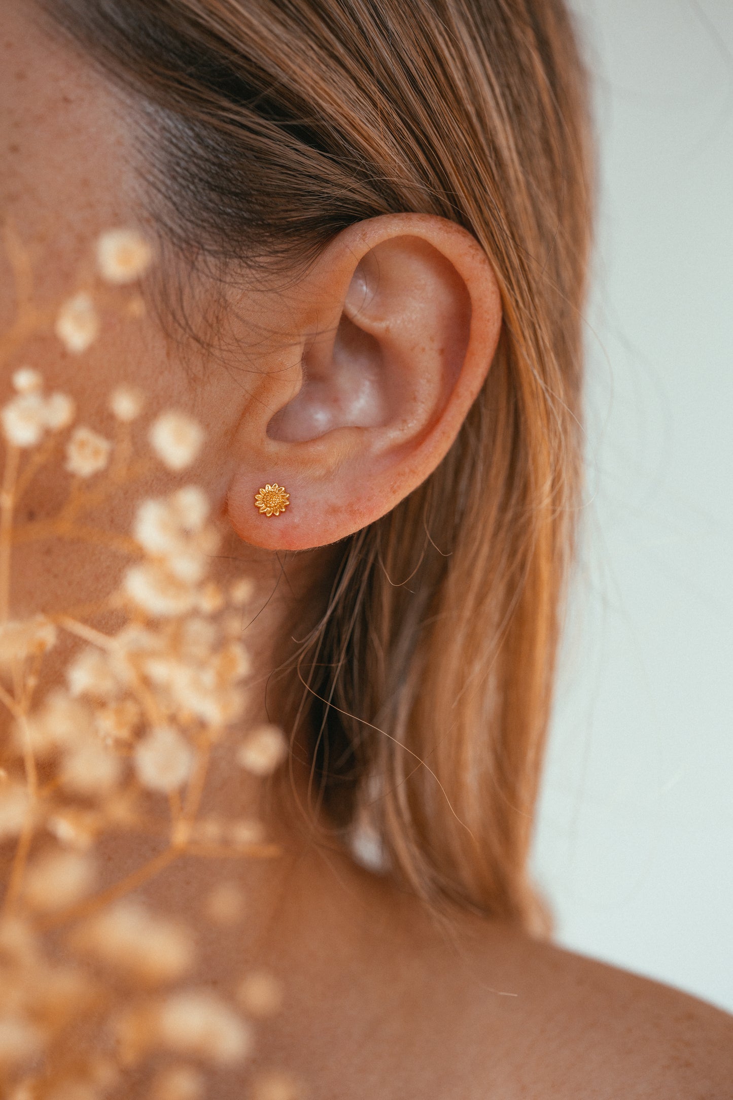 Dainty Sunflower Studs